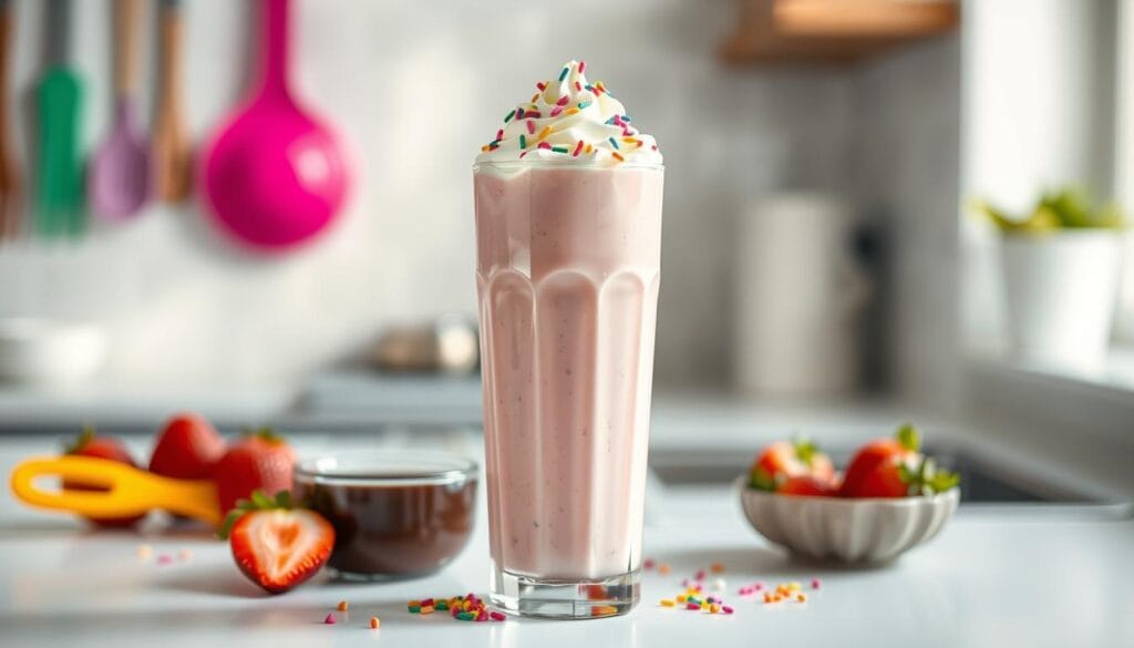homemade pink chocolate milk will be both delicious